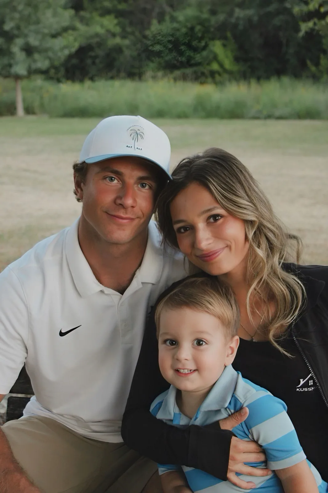 Tressin Kussmaul with his fiancée Ava and their son Beau